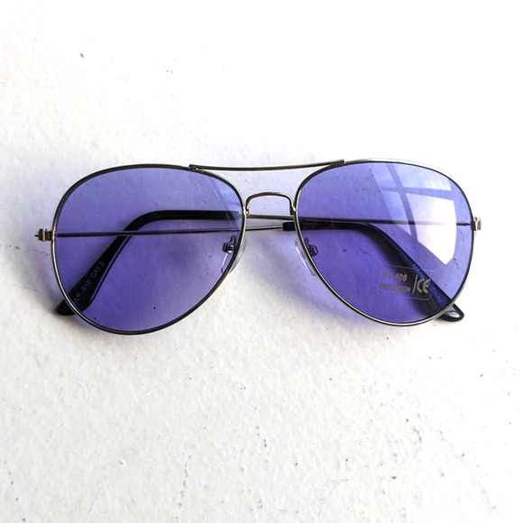 Free People Accessories - 70s Retro Purple Aviator Sunglasses Pastel Minimal Boho Sunnies Festival Shades